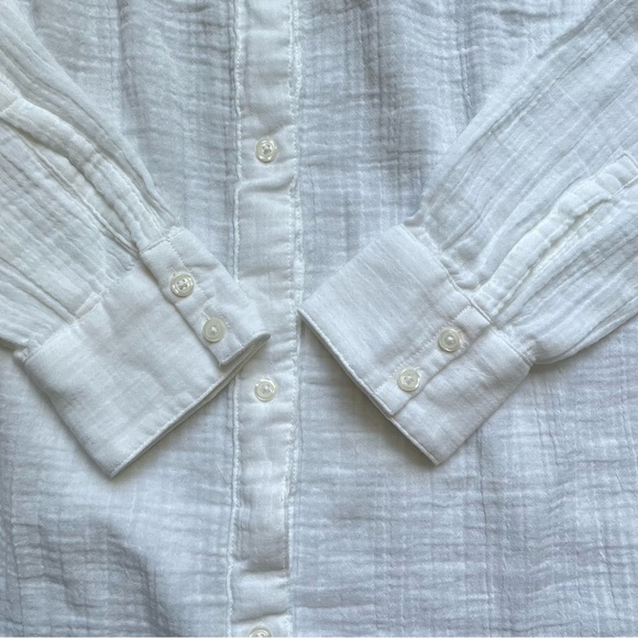 LL bean NWT Women’s Long White Linen Button Down Shirt LS Top Size Small - Picture 3 of 4